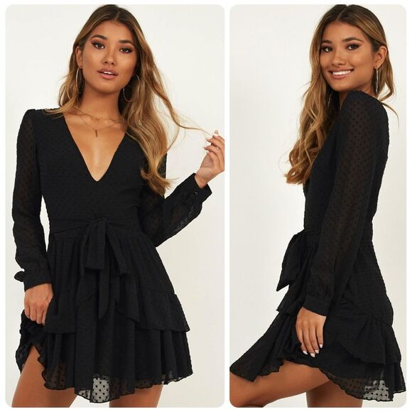 Showpo For A Rainy Day Dress in Black - Picture 1 of 11